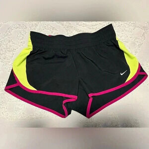 Nike Women’s Dry-Fit Black, Pink and Neon Yellow Running Shorts